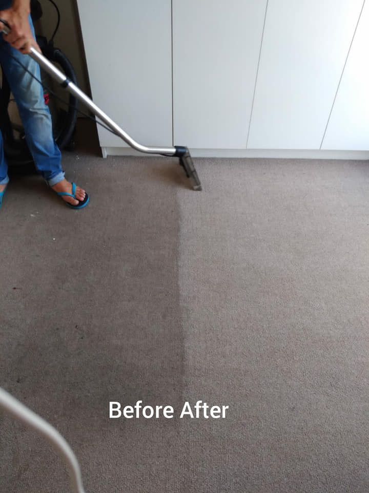 Carpet before and after being cleaned